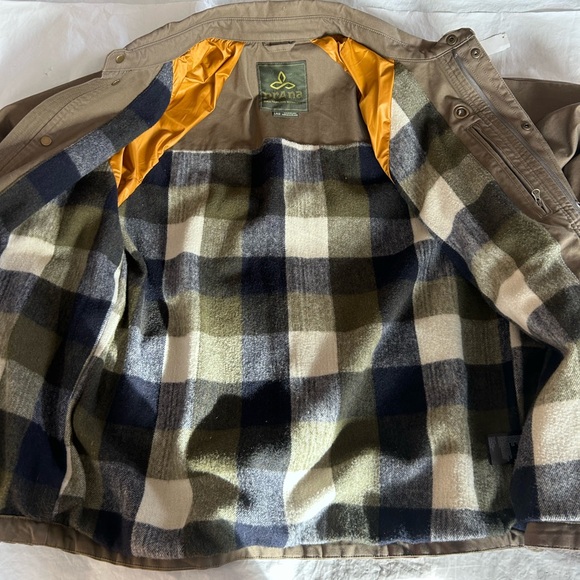Prana Upper Dash Shirt Jacket Mens L Slate Green Flannel Lined Chore Coat NWOT - Picture 12 of 16